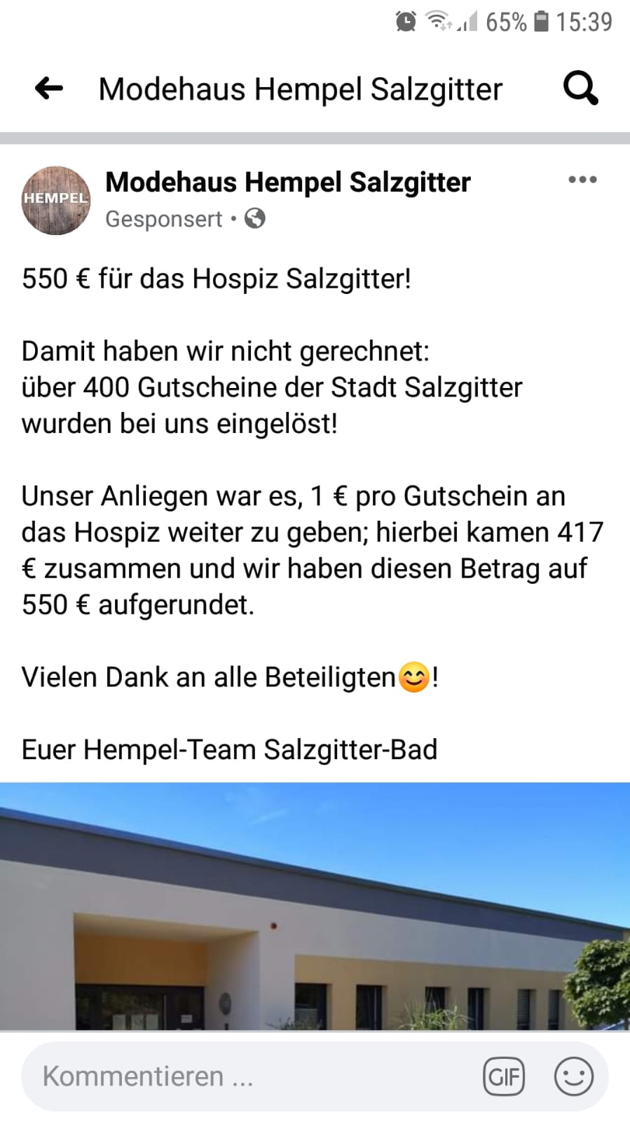 Hospiz Salzgitter - Auszug Facebook