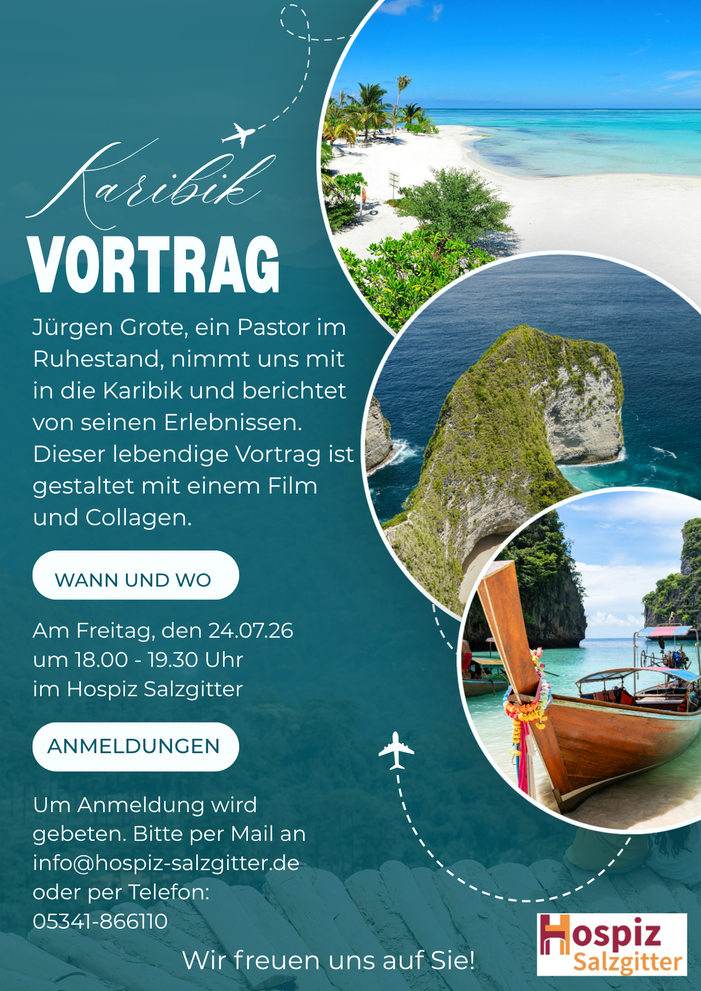 Flyer Vortrag Karibik am 24.07.2026 18 - 19.30 Uhr im Hospiz